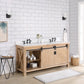 Cortes 72" Double Sink Bath Vanity in Weathered Pine with White Composite Countertop