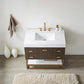 Toledo 36"Single Sink Bath Vanity in Dark Walnut with White Centered Stone Top