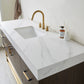 Toledo 60"Single Sink Bath Vanity in Dark Walnut with White Centered Stone Top