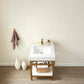 Funes 24" Single Sink Bath Vanity in Brushed Gold Metal Support with White Sintered Stone Top
