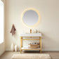 Funes 36" Single Sink Bath Vanity in Brushed Gold Metal Support with White Sintered Stone Top and Mirror