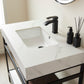 Funes 36" Single Sink Bath Vanity in Matt Black Metal Support with White Sintered Stone Top and Mirror