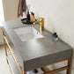 Funes 48" Single Sink Bath Vanity in Brushed Gold Metal Support with Grey Sintered Stone Top