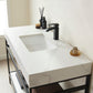 Funes 48" Single Sink Bath Vanity in Matt Black Metal Support with White Sintered Stone Top