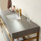 Funes 60" Single Sink Bath Vanity in Brushed Gold Metal Support with Grey Sintered Stone Top