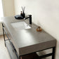 Funes 60" Single Sink Bath Vanity in Matt Black Metal Support with Grey Sintered Stone Top