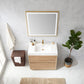 Huesca 36" Single Sink Bath Vanity in North American Oak with White Composite Integral Square Sink Top and Mirror