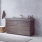 Huesca 60" Single Sink Bath Vanity in North Carolina Oak with Grey Composite Integral Square Sink Top