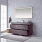 Huesca 60" Single Sink Bath Vanity in North Carolina Oak with Grey Composite Integral Square Sink Top and Mirror