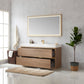 Huesca 60" Single Sink Bath Vanity in North American Oak with White Composite Integral Square Sink Top and Mirror