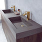 Huesca 72" Double Sink Bath Vanity in North Carolina Oak with Grey Composite Integral Square Sink Top