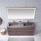 Huesca 72" Double Sink Bath Vanity in North Carolina Oak with Grey Composite Integral Square Sink Top and Mirror