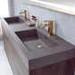 Huesca 72" Double Sink Bath Vanity in North Carolina Oak with Grey Composite Integral Square Sink Top and Mirror