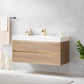 Palencia 48" Single Sink Wall-Mount Bath Vanity in North American Oak with White Composite Integral Square Sink Top