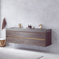 Palencia 72" Double Sink Wall-Mount Bath Vanity in North Carolina Oak with Grey Composite Integral Square Sink Top