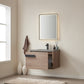 Carcastillo 30" Single Sink Bath Vanity in North American Oak with Grey Sintered Stone Top and Mirror