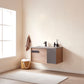 Carcastillo 40" Single Sink Bath Vanity in North American Oak with Grey Sintered Stone Top