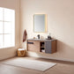 Carcastillo 47" Single Sink Bath Vanity in North American Oak with Grey Sintered Stone Top and Mirror