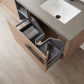 Carcastillo 72" Double Sink Bath Vanity in North American Oak with Grey Sintered Stone Top and Mirror