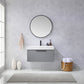 Vegadeo 36" Single Sink Bath Vanity in Grey with White One-Piece Composite Stone Sink Top and Mirror