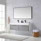 Vegadeo 60" Double Sink Bath Vanity in Grey with White One-Piece Composite Stone Sink Top and Mirror