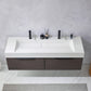 Vegadeo 60" Double Sink Bath Vanity in Suleiman Oak with White One-Piece Composite Stone Sink Top