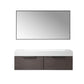 Vegadeo 60" Double Sink Bath Vanity in Suleiman Oak with White One-Piece Composite Stone Sink Top and Mirror