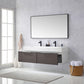 Vegadeo 60" Double Sink Bath Vanity in Suleiman Oak with White One-Piece Composite Stone Sink Top and Mirror