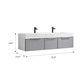 Vegadeo 72" Double Sink Bath Vanity in Grey with White One-Piece Composite Stone Sink Top