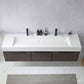 Vegadeo 72" Double Sink Bath Vanity in Suleiman Oak with White One-Piece Composite Stone Sink Top