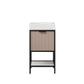 Marcilla 18" Single Sink Bath Vanity in Almond Coffee with One-Piece Composite Stone Sink Top