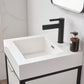 Marcilla 18" Single Sink Bath Vanity in White with One-Piece Composite Stone Sink Top and Mirror