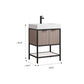 Marcilla 24" Single Sink Bath Vanity in Almond Coffee with One-Piece Composite Stone Sink Top