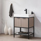 Marcilla 24" Single Sink Bath Vanity in Almond Coffee with One-Piece Composite Stone Sink Top