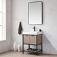 Marcilla 24" Single Sink Bath Vanity in Almond Coffee with One-Piece Composite Stone Sink Top and Mirror