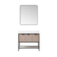 Marcilla 36" Single Sink Bath Vanity in Almond Coffee with One-Piece Composite Stone Sink Top and Mirror