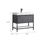 Marcilla 36" Single Sink Bath Vanity in Grey with One-Piece Composite Stone Sink Top and Mirror