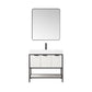 Marcilla 36" Single Sink Bath Vanity in White with One-Piece Composite Stone Sink Top and Mirror