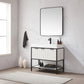 Marcilla 36" Single Sink Bath Vanity in White with One-Piece Composite Stone Sink Top and Mirror
