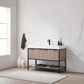 Marcilla 48" Single Sink Bath Vanity in Almond Coffee with One-Piece Composite Stone Sink Top