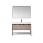 Marcilla 48" Single Sink Bath Vanity in Almond Coffee with One-Piece Composite Stone Sink Top and Mirror
