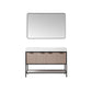 Marcilla 48" Single Sink Bath Vanity in Almond Coffee with One-Piece Composite Stone Sink Top and Mirror