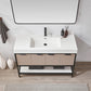 Marcilla 48" Single Sink Bath Vanity in Almond Coffee with One-Piece Composite Stone Sink Top and Mirror