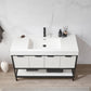Marcilla 48" Single Sink Bath Vanity in White with One-Piece Composite Stone Sink Top