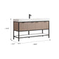 Marcilla 60" Single Sink Bath Vanity in Almond Coffee with One-Piece Composite Stone Sink Top