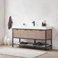 Marcilla 60" Single Sink Bath Vanity in Almond Coffee with One-Piece Composite Stone Sink Top