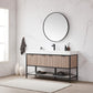 Marcilla 60" Single Sink Bath Vanity in Almond Coffee with One-Piece Composite Stone Sink Top and Mirror
