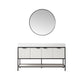 Marcilla 60" Single Sink Bath Vanity in White with One-Piece Composite Stone Sink Top and Mirror
