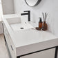 Marcilla 60" Single Sink Bath Vanity in White with One-Piece Composite Stone Sink Top and Mirror