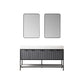 Marcilla 60" Double Sink Bath Vanity in Grey with One-Piece Composite Stone Sink Top and Mirror